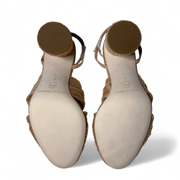 Loeffler Randall Reed Pleated Twist Heel in Peach Polyester Pink Sz 7 B NIB - Picture 9 of 14